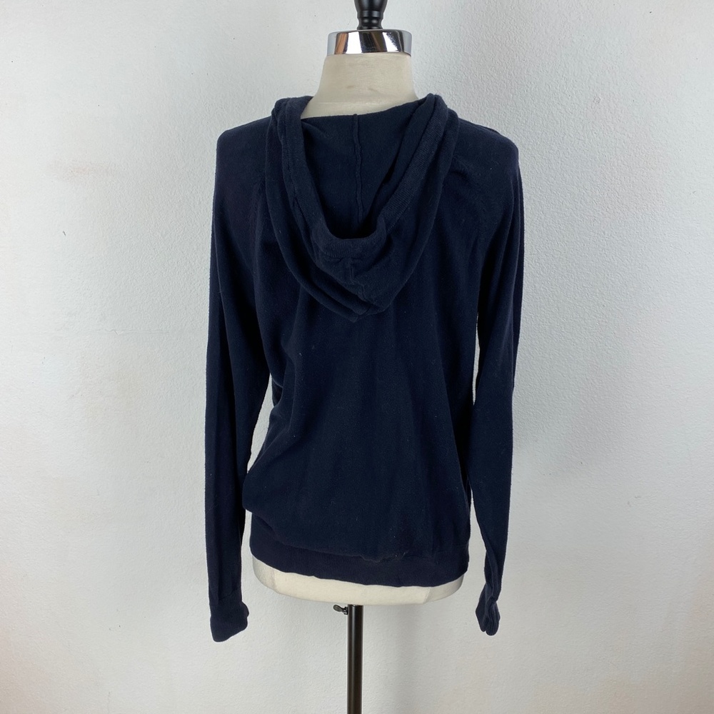 American Eagle Outfitters Womens Dark Blue Hooded Sweatshirt Kangaroo Pocket Med - Picture 5 of 7